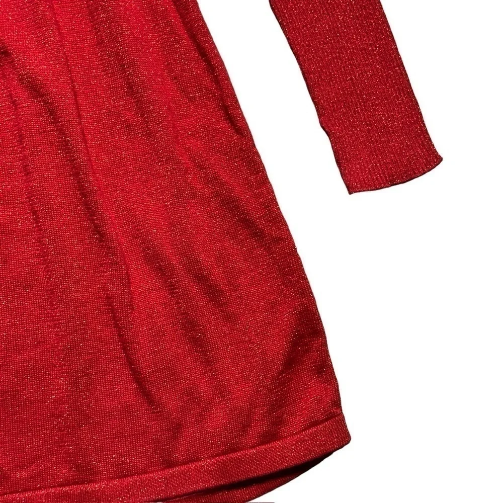 Free People Red Shimmer Mock Neck Sweater Dress | U.S. Woman’s XSmall